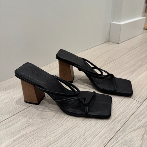 OAK + FORT Black Strappy Heel - Picture 4 of 9